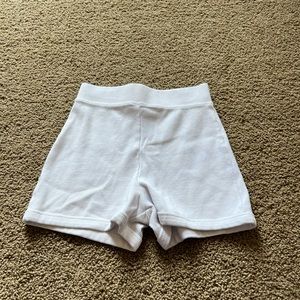 White ribbed zara shorts